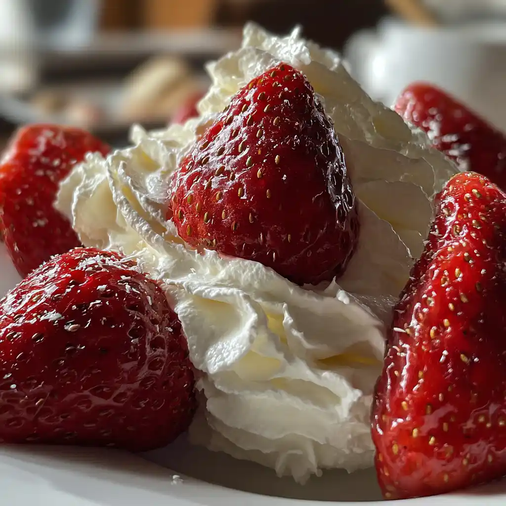 Erdbeeren mit hausgemachter Schlagsahne